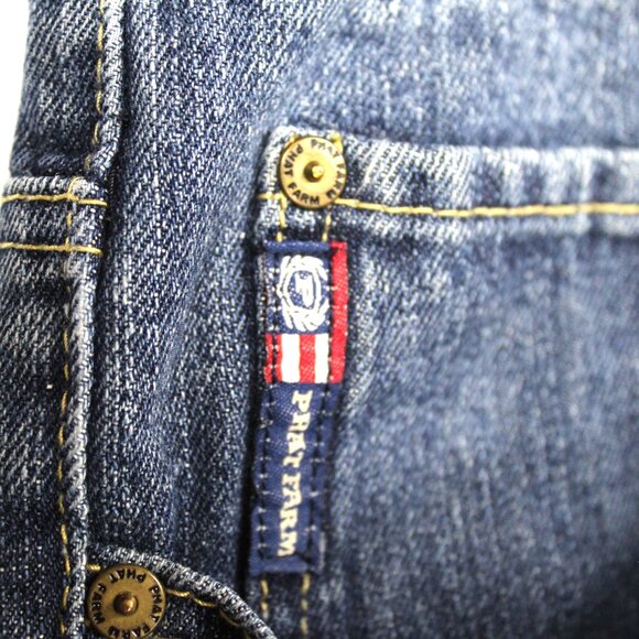 Phat Farm Men's 36 Blue Baggy Denim Carpenter Jorts Hip Hop Skater Y2K Vintage - Picture 2 of 7